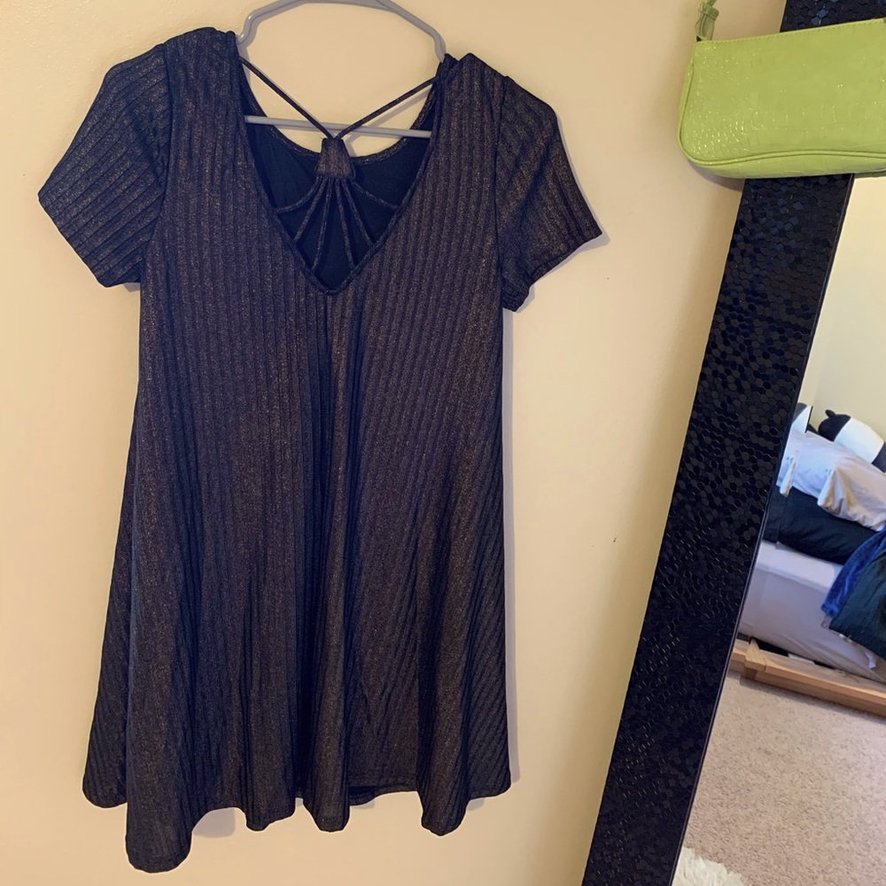 Amore adore Brown Metallic Ribbed Dress 🤎 - Picture 6 of 8